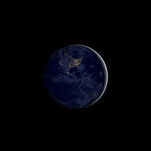 fotografía de un planeta, Tierra, Noche, iOS 11, iPhone X, iPhone 8, Stock, HD, Fondo de pantalla HD HD wallpaper