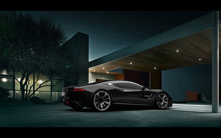 car, concept car, black cars, vehicle, HD wallpaper