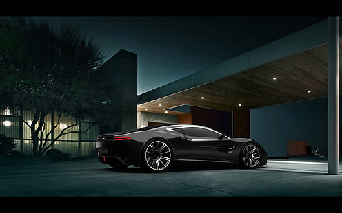 кола, концептуален автомобил, черни коли, превозно средство, HD тапет HD wallpaper
