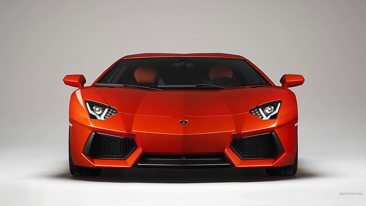 bingkai tempat tidur mobil merah dan hitam, Lamborghini Aventador, mobil, Wallpaper HD