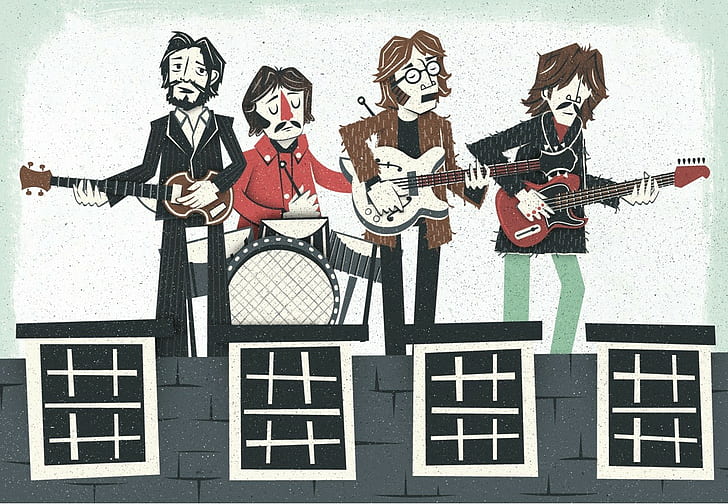 musik, The Beatles, karya seni, band, alat musik, Wallpaper HD