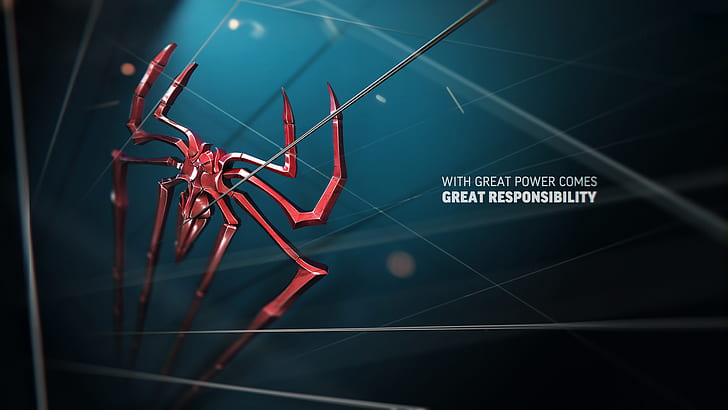 Große Macht Große Verantwortung, Spider-Man-Logo, große Macht, Verantwortung, HD-Hintergrundbild