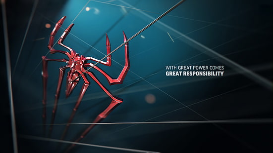 Gran poder Gran responsabilidad, logotipo del hombre araña, gran poder, responsabilidad, Fondo de pantalla HD HD wallpaper