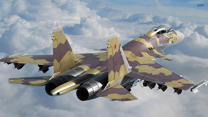 sukhoi, Su-37, Sukhoi Su-37, pesawat terbang, 1920x1080, Wallpaper HD