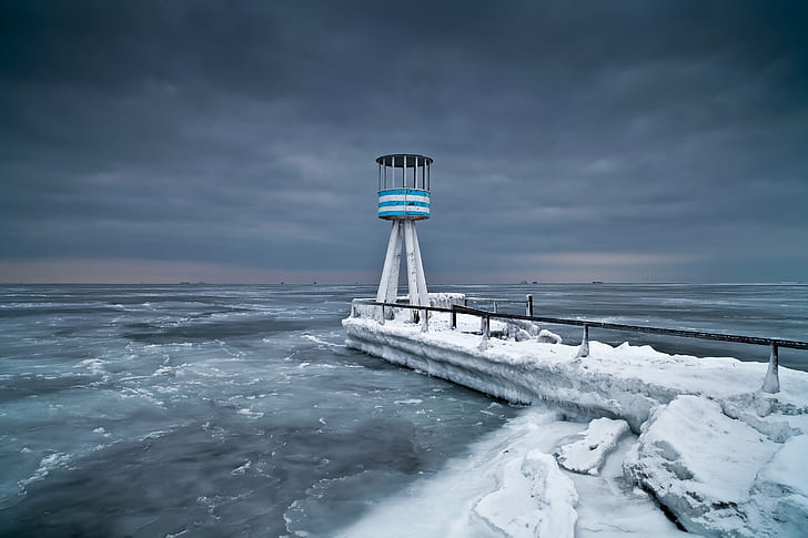 laut, es, musim dingin, Wallpaper HD