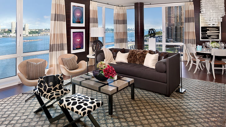 contemporary living room idea picture, HD wallpaper