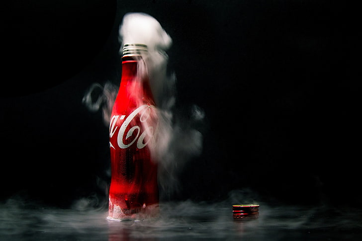 bottiglia di Coca-Cola rossa, Coca-Cola, Sfondo HD