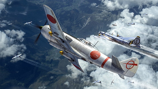 اعتراض ، قاذفة أمريكية ثقيلة ، Boeing B-29 Superfortress ، Nakajima Ki-87، خلفية HD HD wallpaper