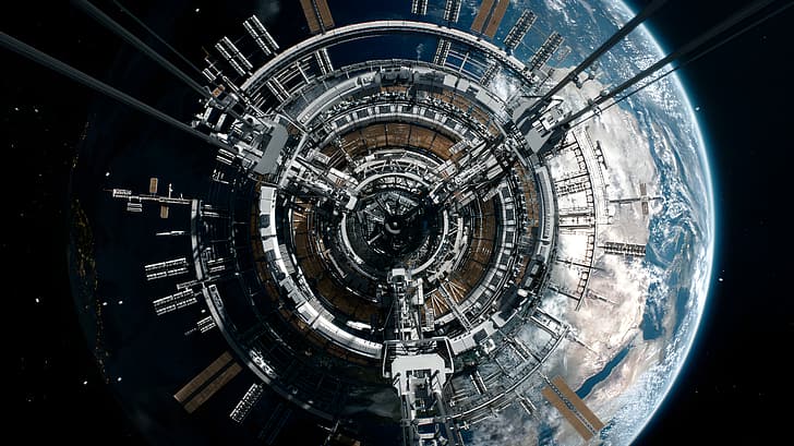 Блуждающая Земля 2, космический лифт, кино, Китай, HD обои