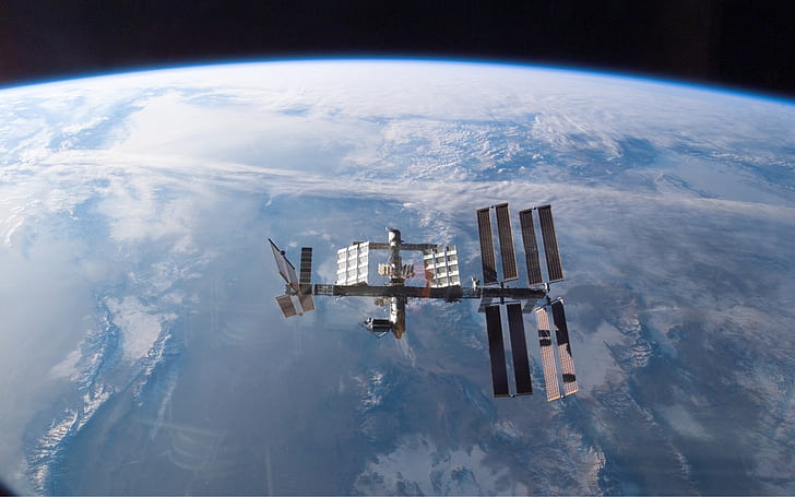Earth Space Station HD, space, earth, station, HD tapet