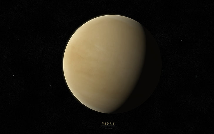 Venus illustration, stars, light, planet, shadow, Venus, HD wallpaper