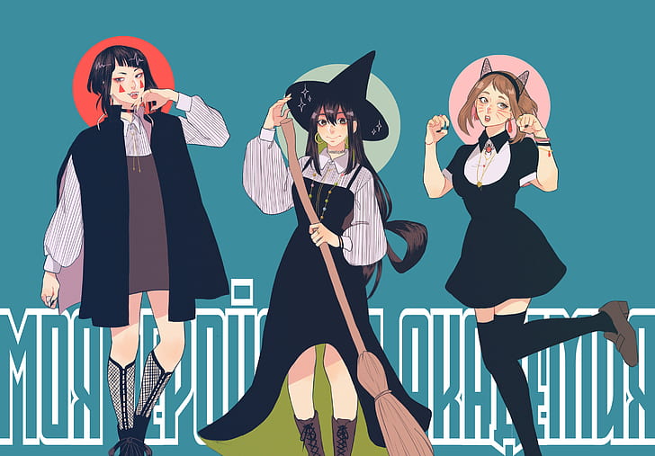 อะนิเมะ, My Hero Academia, เด็กผู้หญิง, Kyouka Jirou, Ochaco Uraraka, Tsuyu Asui, วอลล์เปเปอร์ HD
