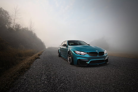 BMW, bleu, brouillard, F80, vue, LED, Fond d'écran HD HD wallpaper