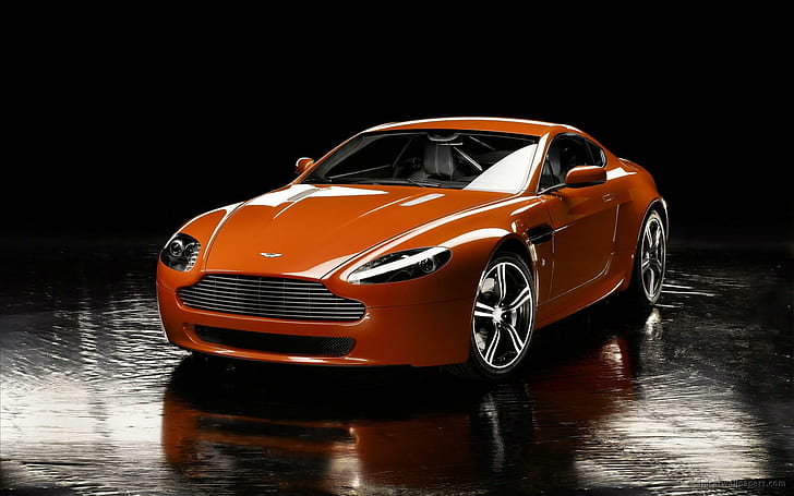 Aston Martin V8 Vantage N400, orange sports coupe, aston, martin, vantage, n400, cars, aston martin, HD wallpaper