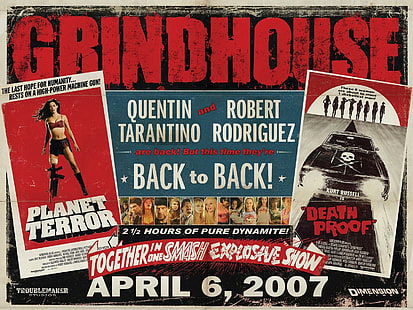 Grindhouse Planet Terror Death Proof Movie Poster HD, película, películas, planeta, muerte, póster, terror, prueba, grindhouse, Fondo de pantalla HD HD wallpaper