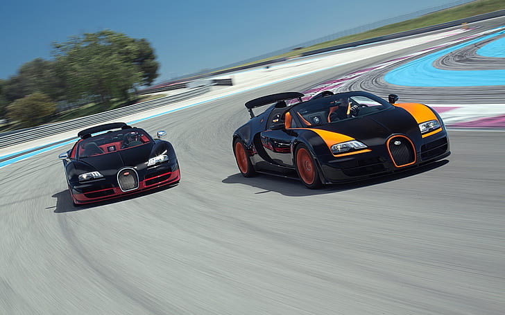 Bugatti Veyron supercars in race, Bugatti, Veyron, Supercars, Race, HD wallpaper