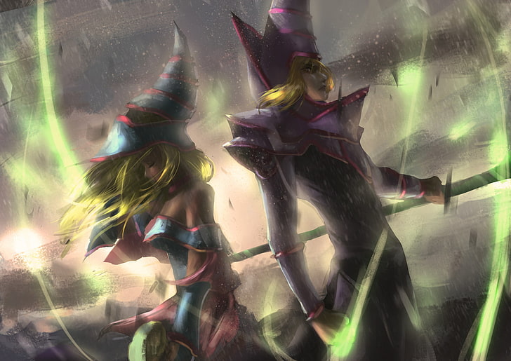 seni fantasi, sihir, yugioh, Gadis Penyihir Kegelapan, Wallpaper HD
