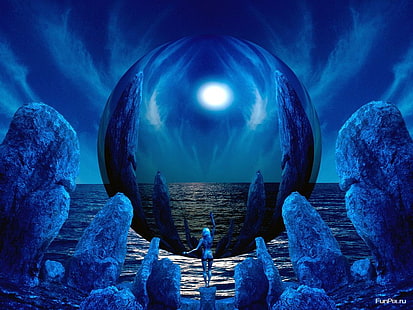 3D abstract blue fantasy Abstract 3D y CG HD Art, azul, abstracto, 3D, Fondo de pantalla HD HD wallpaper