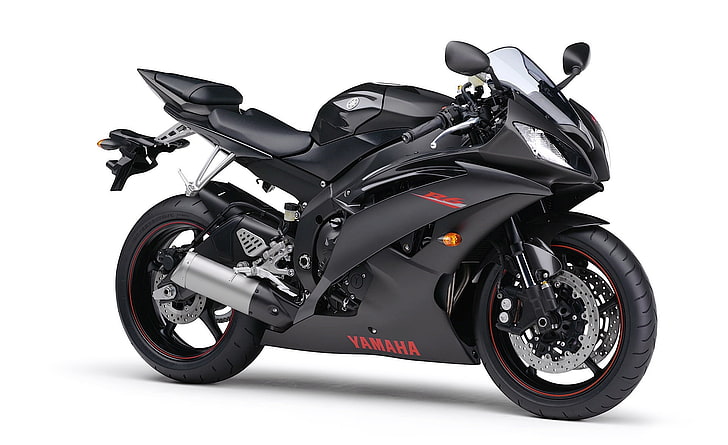 Yamaha YZF R6, bici sportiva Yamaha nera, motociclette, Yamaha, Sfondo HD