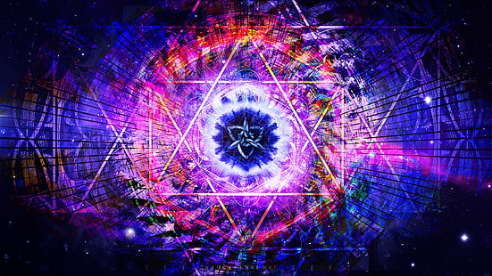 Abstraktes psychedelisches buntes HD, blau-und-lila abstrakte Tapete, Zusammenfassung, digital / Grafik, bunt, psychedelisch, HD-Hintergrundbild HD wallpaper