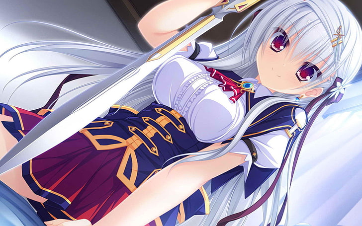 Mirage real water Moe anime beautiful HD wallpaper.., white haired female anime character illustration, HD wallpaper