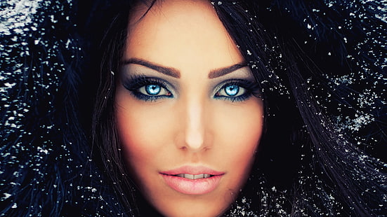 portrait photo of woman wearing makeup, Photoshop, women, face, model, makeup, eyes, portrait, HD wallpaper HD wallpaper