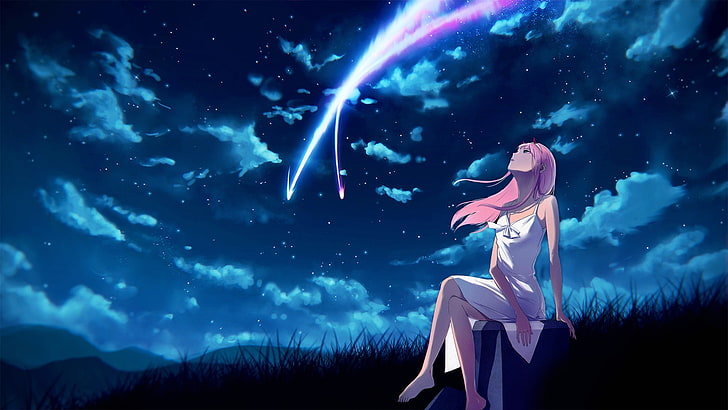 Anime ، Crossover ، Darling in the FranXX ، Kimi No Na Wa. ، Zero Two (Darling in the FranXX)، خلفية HD