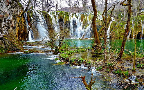 Plitvicesjöarnas nationalpark Kroatien Världsberömda vattenfall i sin skönhet Desktop Hd Bakgrund för mobiltelefoner Tablet och PC 1920 × 1200, HD tapet HD wallpaper