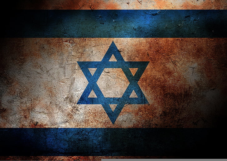 イスラエルの国旗、旗、イスラエル、色、表面、塗料、 HDデスクトップの壁紙