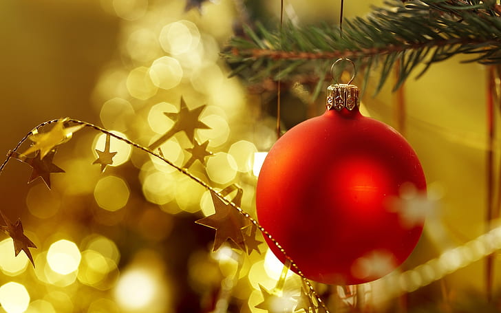 Noel top, tatil, ışıklar, tatil, HD masaüstü duvar kağıdı