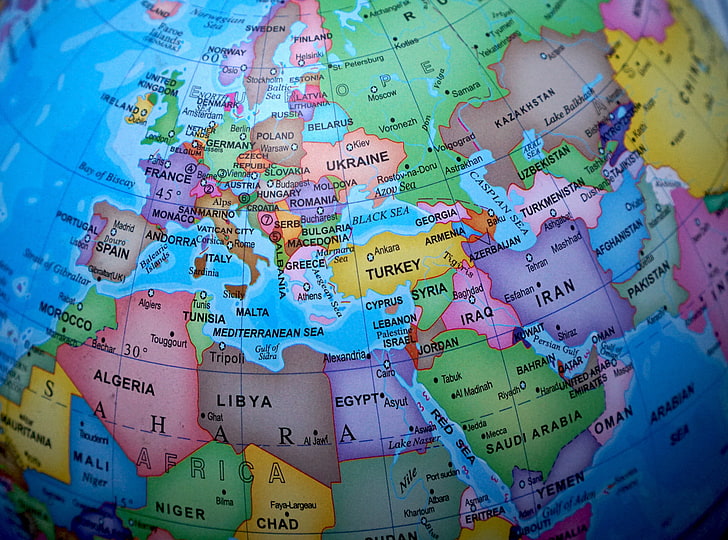 mapa político, globo, mapa, países, Fondo de pantalla HD