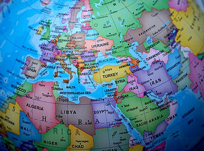 mapa político, globo, mapa, países, HD papel de parede HD wallpaper