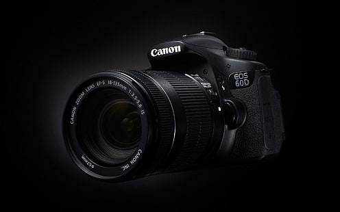 черная камера Canon EOS 60D, фотография, камера, технология, Canon, HD обои HD wallpaper