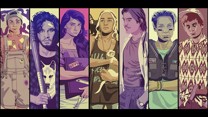 Game of Thrones, personagens, arte, game of thrones, personagens, arte, HD papel de parede