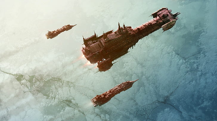 space, ship, warhammer 40000, HD wallpaper