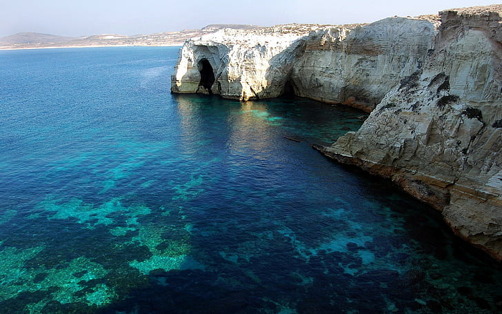 Yunanistan, deniz, manzara, HD masaüstü duvar kağıdı