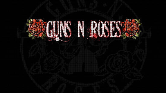 Guns N Roses-logotyp, band (musik), Guns N 'Roses, svart, mörk, ros, HD tapet HD wallpaper