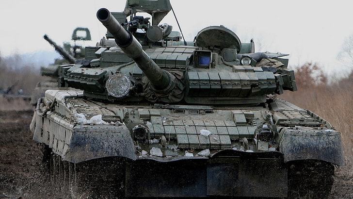 артиллерийский танк серо-черного цвета, танк Т-80, танк, на природе, военный, военная подготовка, HD обои