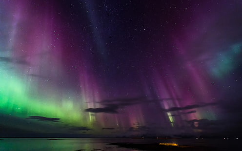 Aurora Borealis Northern Lights Night Stars HD, natura, noc, gwiazdy, światła, zorza polarna, zorza polarna, północna, Tapety HD HD wallpaper