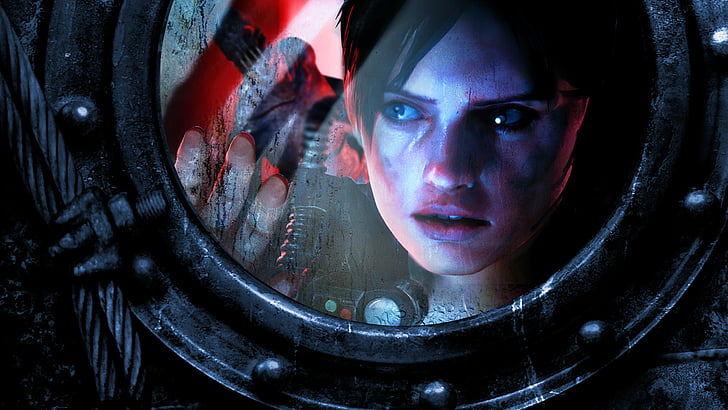 Ilustração de Devil May Cry, Resident Evil: Revelations 2, horror de sobrevivência, jogo, Biohazard Revelations 2, janela, sangue, ps4, xbox, pc, captura de tela, HD papel de parede