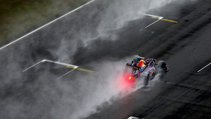 Race Car Race Track Formula One F1 Rain Mist HD, bilar, bil, race, track, dimma, regn, f1, one, formula, HD tapet