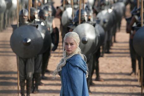 عرض Game of Thrones لقطة شاشة ثابتة ، أنيمي ، Game of Thrones ، Emilia Clarke ، Daenerys Targaryen ، الدرع، خلفية HD HD wallpaper