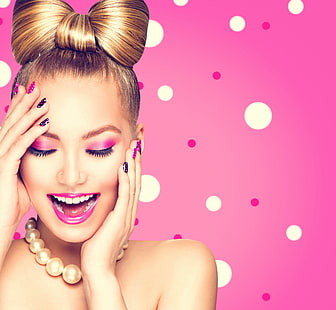 Pink, Frauen, Gesicht, Make-up, HD-Hintergrundbild HD wallpaper