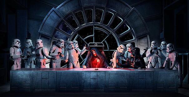 Darth Vader imperatore palpatine Stormtrooper Star Wars l'ultima cena, Sfondo HD HD wallpaper
