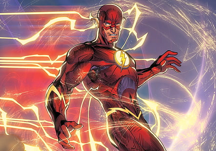 Флеш цифровые обои, Flash, супергерой, DC Comics, HD обои HD wallpaper