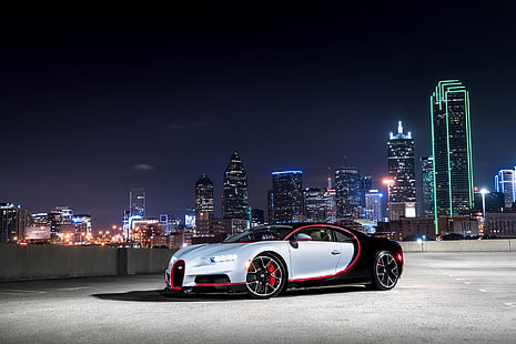 Bugatti, Bugatti Chiron, bil, natt, sportbil, superbil, fordon, HD tapet HD wallpaper