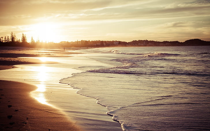 Pantai, pasir, ombak, sinar matahari, laut, Pantai, Pasir, Gelombang, Sinar Matahari, Laut, Wallpaper HD