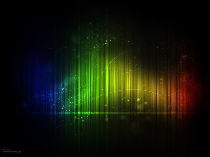 mehrfarbiger Lichtdekor, Spektrum, einfacher Hintergrund, digitale Kunst, bunt, abstrakt, Formen, HD-Hintergrundbild