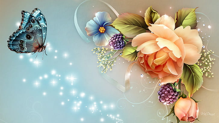 Another Beautiful Day HD Desktop Background, butterfly, flower, nature, HD  wallpaper | Wallpaperbetter