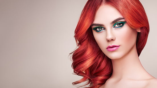gadis, gaya, model, make up, gaya rambut, rambut merah, Oleg Gekman, Wallpaper HD HD wallpaper